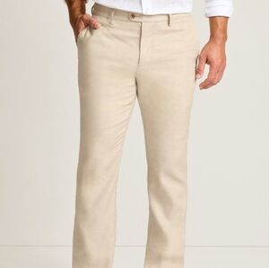 Latigo Beach Linen-Blend Flat-Front Pants